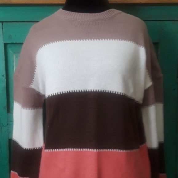 New Women's/Jrs Color Block Sweater Sz M - Picture 1 of 5
